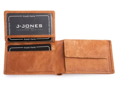 Mały brązowy portfel męski kieszonkowy RFID - obrazek 4