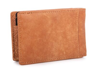 Mały brązowy portfel męski kieszonkowy RFID - obrazek 2