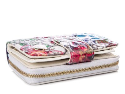 Średni portfel damski lakierowany w kolorowe kwiatki wzorki Gregorio RFID - obrazek 4