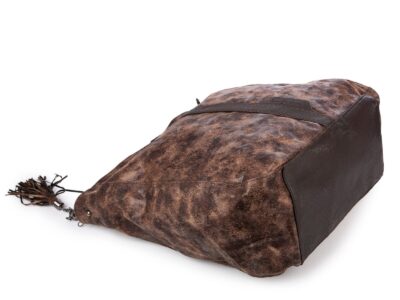 Torebka damska brązowa marmurkowa worek A4 elegancka do ręki Jennifer Jones - obrazek 6