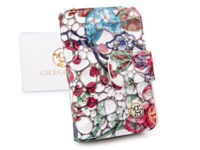 Kolorowy portfel damski średni z zabezpieczeniem kart rfid Gregorio