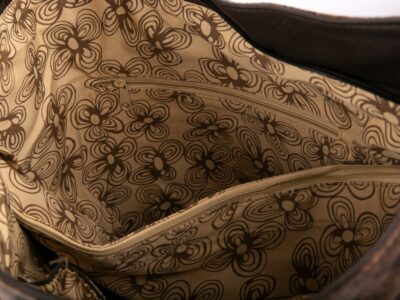 Torebka damska brązowa marmurkowa worek A4 elegancka do ręki Jennifer Jones - obrazek 8