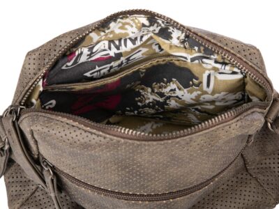 Mała torebka damska na ramię ażurowa ciemno-szara Jennifer Jones - obrazek 7