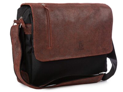 Torba męska rdzawo brązowa duża A4 z klapą SERGEJ - obrazek 2