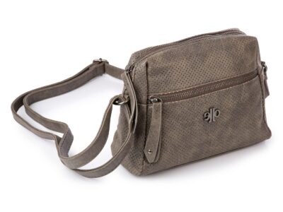 Mała torebka damska na ramię ażurowa ciemno-szara Jennifer Jones - obrazek 2