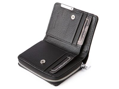 Mały lakierowany czarny portfel damski Jennifer Jones - obrazek 4