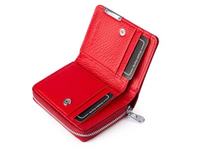 Mały lakierowany czerwony portfel damski Jennifer Jones - obrazek 4