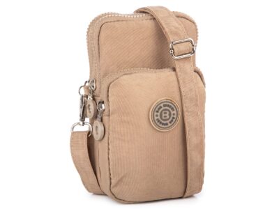 Lekka beżowa torebka pionowa paszportówka na szyję Bag Street