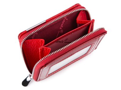 Mały lakierowany czerwony portfel damski Jennifer Jones - obrazek 6