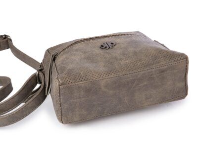 Mała torebka damska na ramię ażurowa ciemno-szara Jennifer Jones - obrazek 5