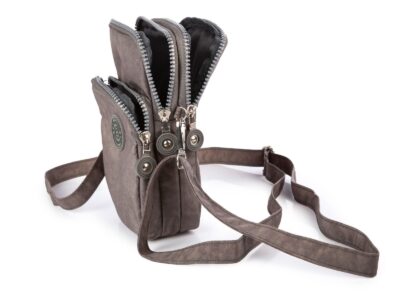 Lekka torebka paszportówka na szyję szara Bag Street - obrazek 5