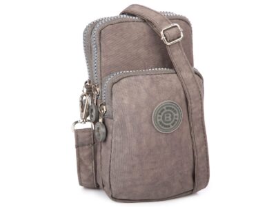 Lekka szara torebka pionowa paszportówka na szyję Bag Street