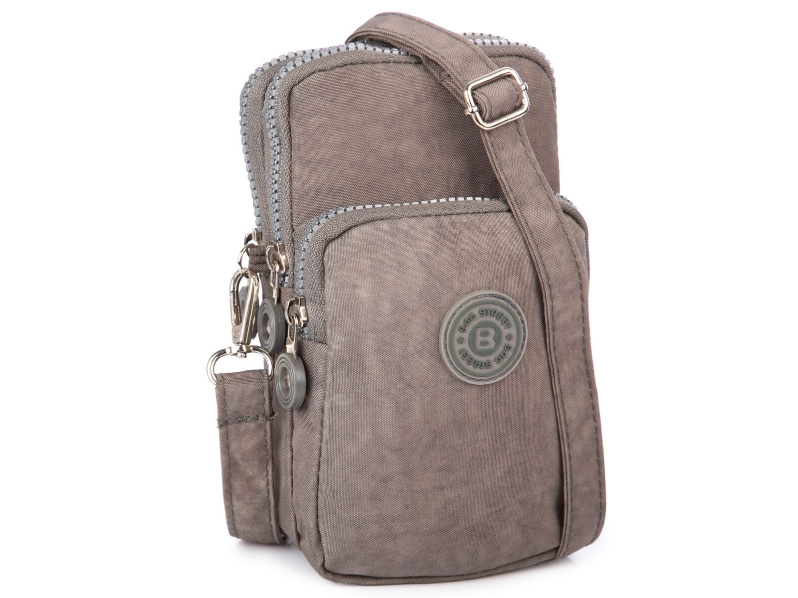 Lekka szara torebka pionowa paszportówka na szyję Bag Street