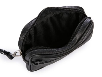 Saszetka skórzana 1-komorowa z mocowaniem do paska i paskiem na nadgarstek - obrazek 5