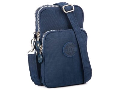 Lekka granatowa torebka pionowa paszportówka na szyję Bag Street