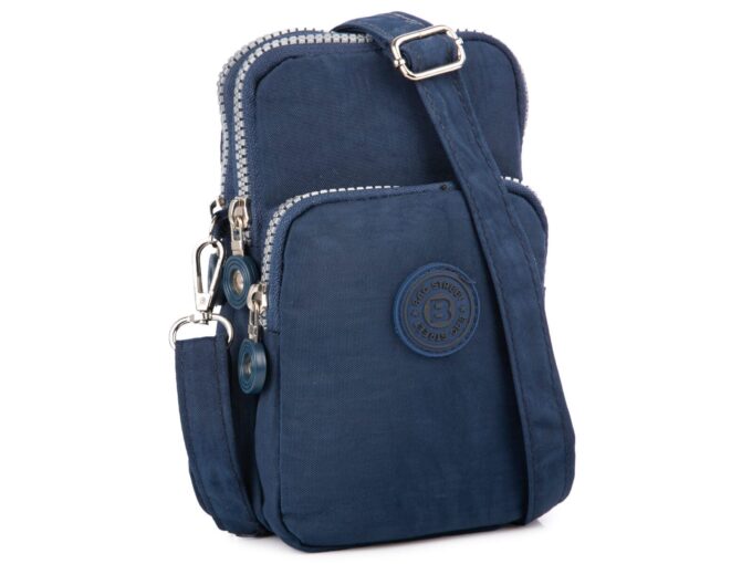 Lekka granatowa torebka pionowa paszportówka na szyję Bag Street