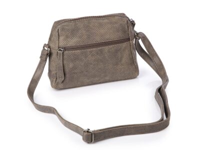 Mała torebka damska na ramię ażurowa ciemno-szara Jennifer Jones - obrazek 3