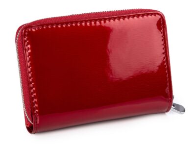 Średni portfel damski Jennifer Jones czerwony lakierowany (tafla) z RFID - obrazek 2