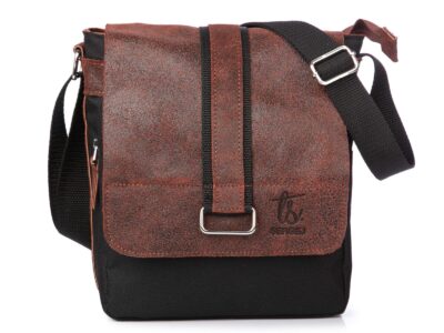 Rdzawo brązowa skórzana torba męska na ramię szyta ręcznie w Polsce Sergej