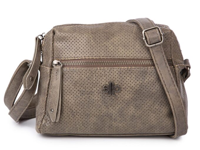 Mała ażurowa torebka damska na ramię jennifer Jones ciemny szary / brąz