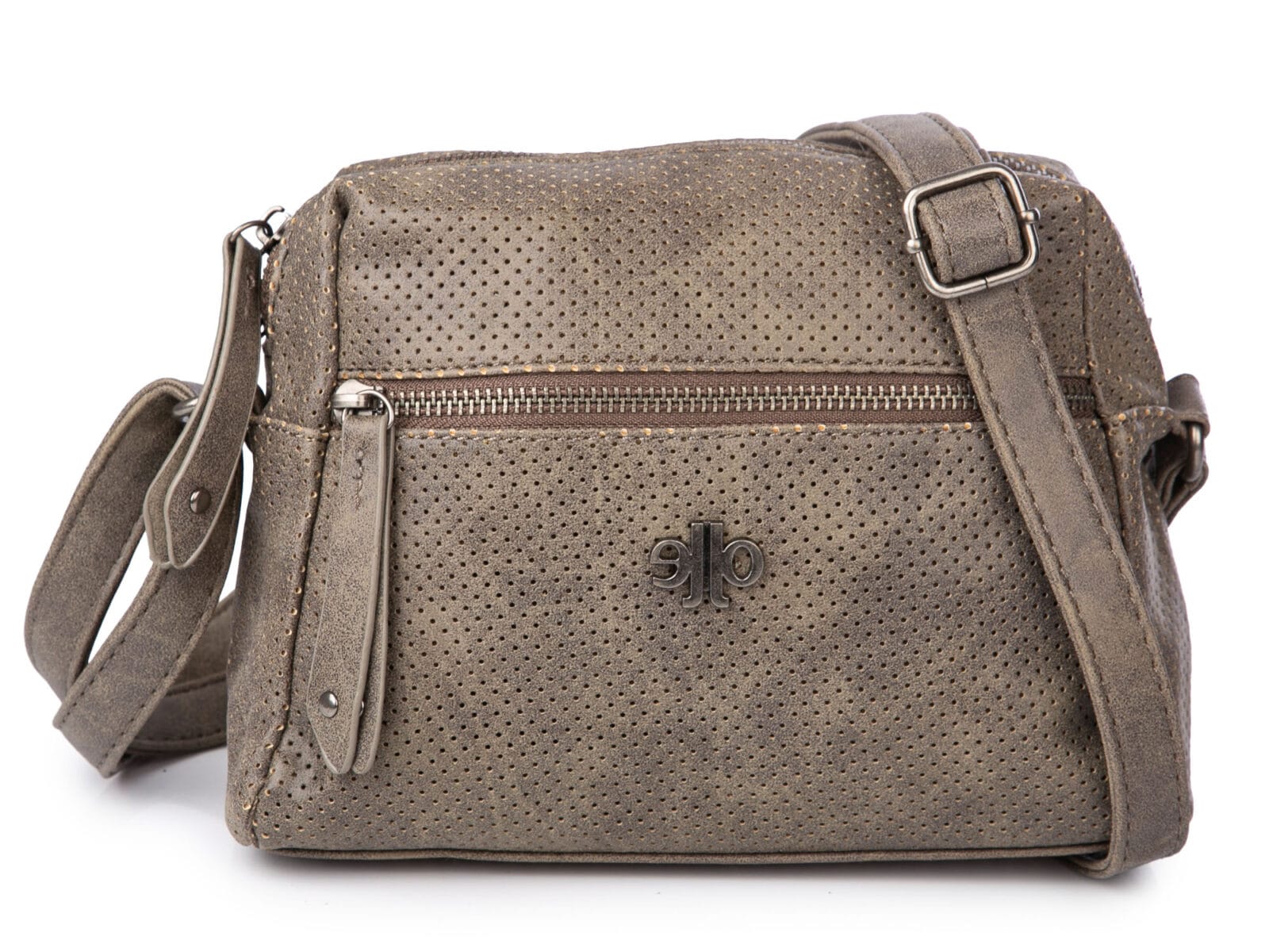 Mała ażurowa torebka damska na ramię jennifer Jones ciemny szary / brąz