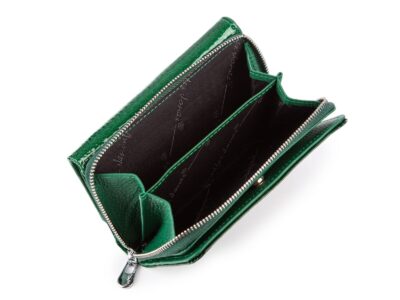 Portfel damski Jennifer Jones w kolorze butelkowej zieleni z RFID lakierowany - obrazek 6