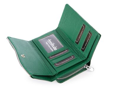 Portfel damski Jennifer Jones w kolorze butelkowej zieleni z RFID lakierowany - obrazek 5