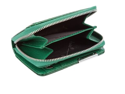 Mały portfel damski lakierowany butelkowa zieleń Jennifer Jones - obrazek 5