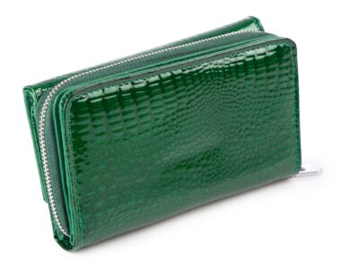 Portfel damski Jennifer Jones w kolorze butelkowej zieleni z RFID lakierowany - obrazek 2