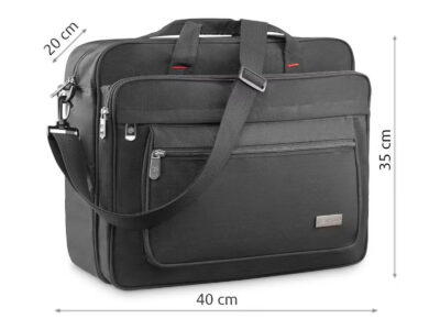 Czarna torba na laptopa 15.6" cala pojemna Zagatto Windsor - obrazek 3