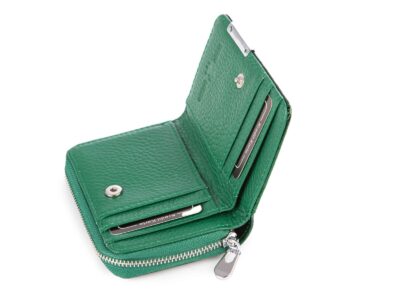 Mały portfel damski lakierowany butelkowa zieleń Jennifer Jones - obrazek 4