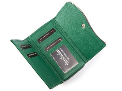 Portfel damski Jennifer Jones w kolorze butelkowej zieleni z RFID lakierowany - obrazek 4