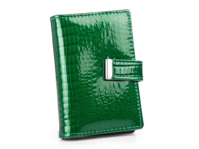 Zielone etui na karty płatnicze i wizytówki