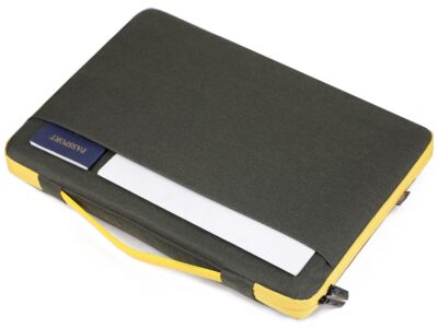 Cienkie etui zabezpieczające z rączką na laptopa 17.3" cala zielono-żółte MIRU - obrazek 7