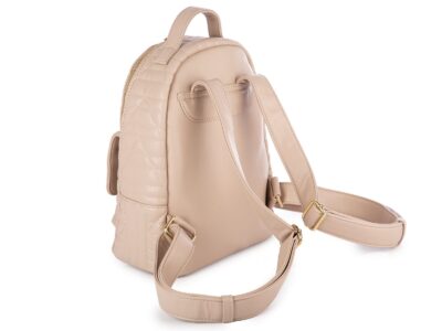 Elegancki jasnobeżowy plecak damski miejski z miękkiej skóry ekologicznej - obrazek 4