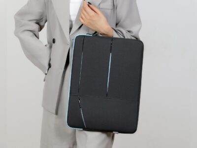 Czarno-niebieskie etui na laptopa 15.6" cali z miękką podszewką Miru - obrazek 5