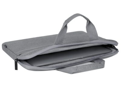 Cienka i lekka szara torba na laptopa 15.6" cali z miękką podszewką Miru - obrazek 4