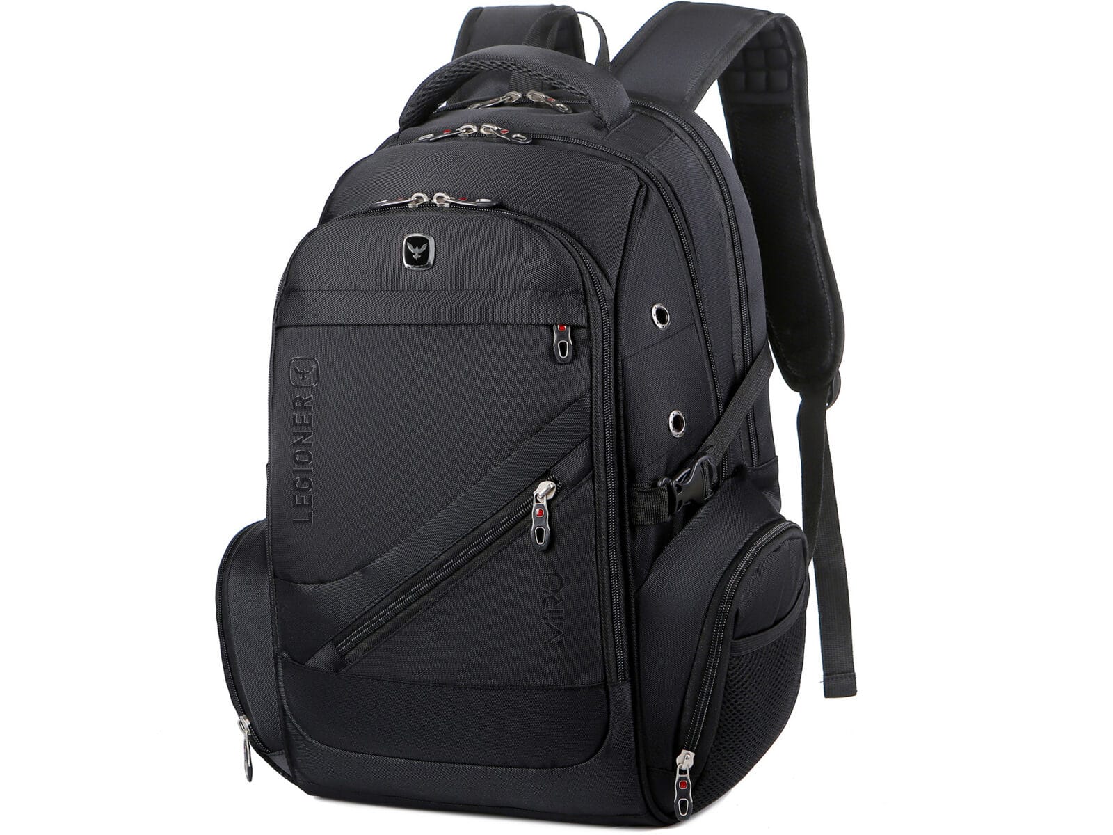 1d726779c807acb775888296c2f41c60.jpg Duży czarny plecak na laptopa 15.6" z portem USB i na słuchawki 3-komorowy MIRU