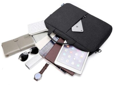 Klasyczna, elegancka i lekka czarna torba na laptopa 15.6' Miru - obrazek 5