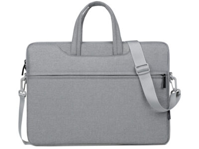 Cienka i lekka szara torba na laptopa 15.6" cali z miękką podszewką Miru