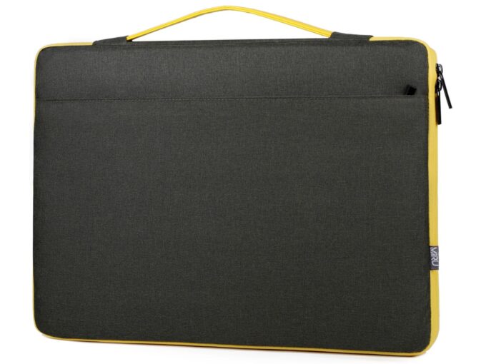 Cienkie etui zabezpieczające z rączką na laptopa 17.3" cala zielono-żółte MIRU