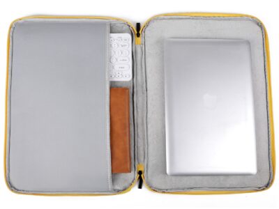 Cienkie etui zabezpieczające z rączką na laptopa 17.3" cala zielono-żółte MIRU - obrazek 4