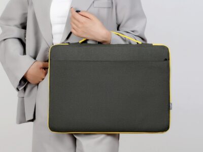 Cienkie etui zabezpieczające z rączką na laptopa 17.3" cala zielono-żółte MIRU - obrazek 8