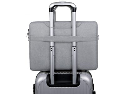 Cienka i lekka szara torba na laptopa 15.6" cali z miękką podszewką Miru - obrazek 6