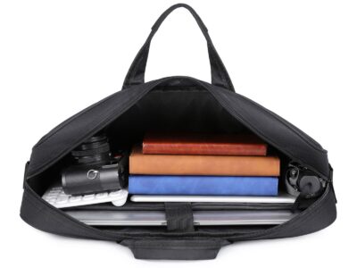 Czarna pojemna torba na laptopa 17.3" cala wmozniona pianką dystansową MIRU - obrazek 7