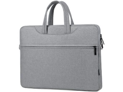 Cienka i lekka szara torba na laptopa 15.6" cali z miękką podszewką Miru - obrazek 9