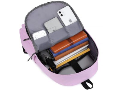 Lekki jasnofioletowy plecak na laptopa 13-15.6" cali na studia i do pracy MIRU - obrazek 2