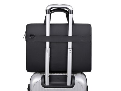 Cienka i lekka czarna torba na laptopa 15.6" cali z miękką podszewką Miru - obrazek 8