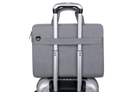 Cienka i lekka szara torba na laptopa 15.6" cali z miękką podszewką Miru - obrazek 6