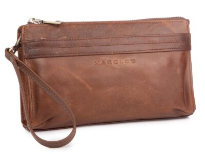 Brązowa saszetka męska do ręki ze skóry naturalnej